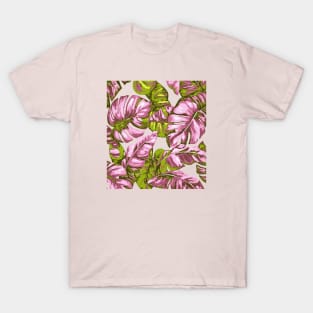 Tropical Leaves Camouflage Of Banana and Monstera 8 T-Shirt